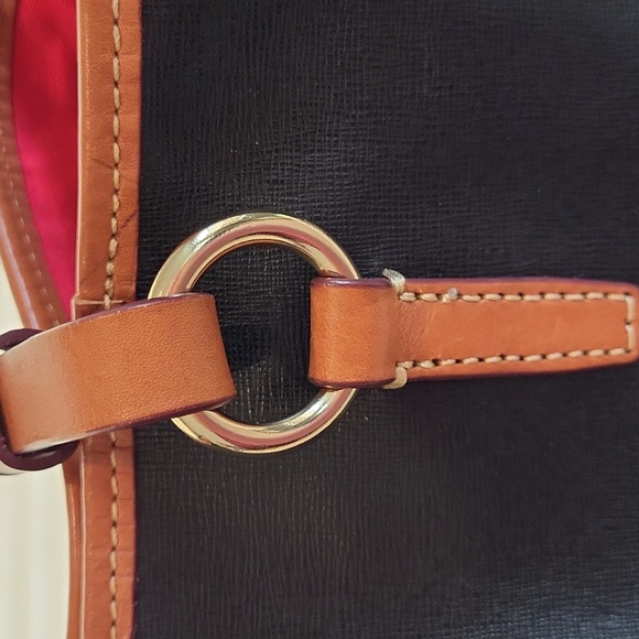 Dooney & Bourke Saffiano Small Briana Black Brown bag - Picture 7 of 11